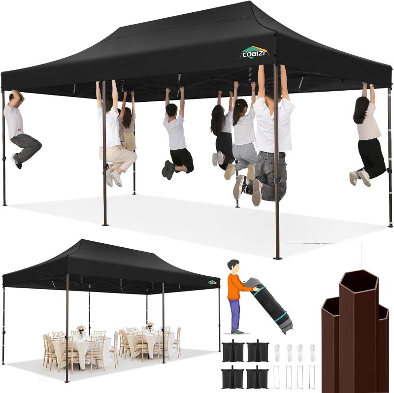 Photo 1 of ***STOCK PHOTO REFERENCE ONLY***
COBIZI  Pop up Canopy Without Sidewall Heavy Duty Commercial Outdoor Gazebo Ez Up Wedding Party Tents for Parties with Roller Bag, All Season Wind & Waterproof UPF50+(Upgrade Hexagonal Tube