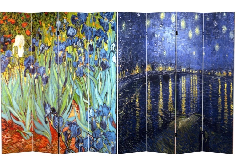 Photo 1 of (minor damage)(no returns)
***STOCK PHOTO REFERENCE ONLY***
Oriental Furniture 6 ft. Tall Double Sided Works of Van Gogh Canvas Room Divider - Irises/Starry Night Over Rhone