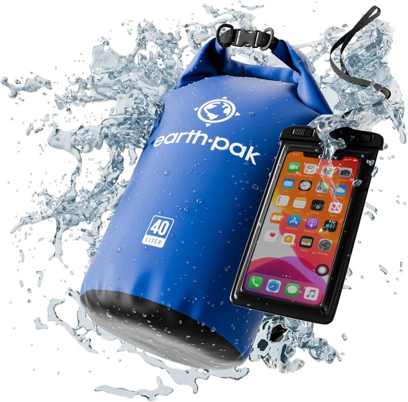 Photo 1 of ***STOCK PHOTO REFERENCE ONLY***
Earth Pak Waterproof Dry Bag - Roll Top Waterproof Backpack Sack Keeps Gear Dry for Kayak with Waterproof Phone Case