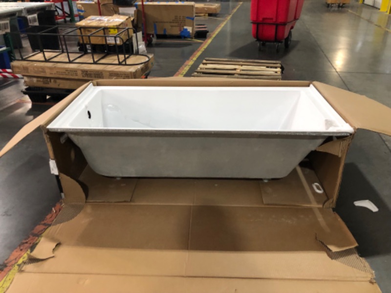 Photo 6 of ***TRUCK/TRAILER PICKUP ONLY - USED - SCRATCHED AND SCUFFED - SEE PICTURES***
FINE FIXTURES 66 in. x 32 in. Acrylic Right Drain Rectangular Apron Front Non-Whirlpool Bathtub in White