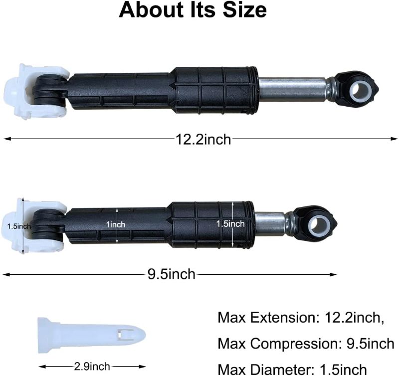 Photo 3 of (READ FULL POST) WH01X20826 Washer Shock Absorber Kit (4 Shock and 4 Pins) Fit for GE General Electric, Kenmore Washers Replaces WH01X10343 WH01X10385 WH01X10260 WH01X10425 AH1482318 AP4265856 PS1482318 PD00001516