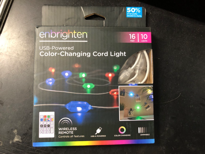 Photo 2 of 
16' Braided Cord USB-A 10 Novelty Lights - Enbrighten