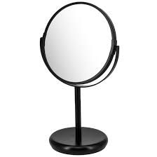 Photo 1 of 









































































































allen + roth 5-in x 12.5-in Matte Black Double-sided 5X Magnifying Freestanding Vanity Mirror

