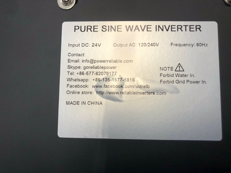 Photo 3 of ***USED - MISSING CONTROL PANEL - UNABLE TO VERIFY FUNCTIONALITY***
3000W 24V Pure Sine Wave Inverter,24 Volt DC to AC 120V 240V Split Phase Power Inverter,6KW Surge,5 AC Outlets,AC Hardwire Terminal,15ft LCD Remote Panel
