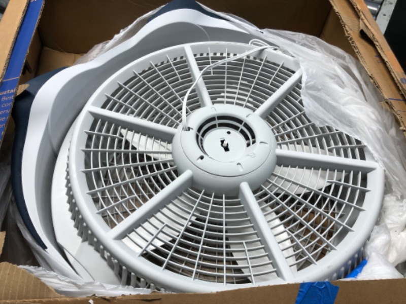 Photo 2 of ***USED - MAJOR DAMAGE - SEE COMMENTS***
Lasko Wind Machine Air Circulator Floor Fan, 3 Speeds, Pivoting Head for Large Spaces, 20", 3300, White White Fan