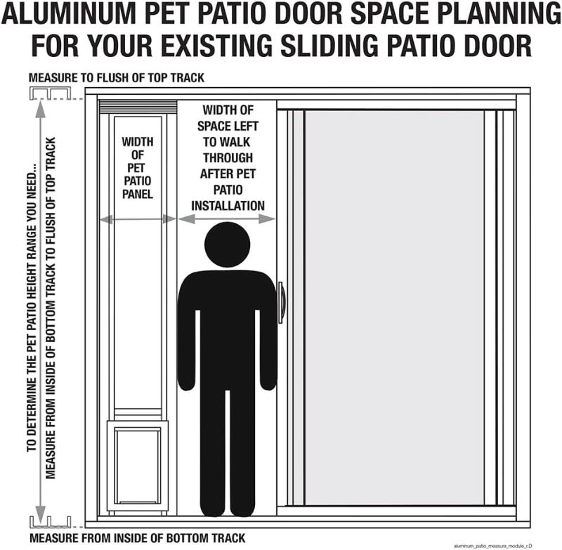 Photo 5 of (READ FULL POST) Ideal Pet Products Aluminum Pet Patio Door, Adjustable Height 77-5/8" to 80-3/8", 15" x 20" Flap Size, White
