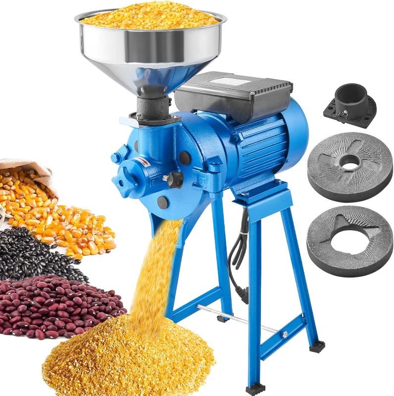 Photo 1 of **NON-REFUNDABLE** (READ FULL POST) 
VEVOR Electric Grain Mill Grinder, 1500W 110V Dry & Wet Spice Grinder, Commercial Corn Mill with Funnel, Thickness Adjustable Powder Machine, Heavy Duty Feed Flour Cereal Mill Wheat Grinders