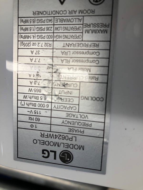 Photo 4 of ***SEE NOTES*** 6,000 BTU (8,765 BTU ASHRAE) 115-Volt Portable Air Conditioner Cools 250 Sq. Ft. with Dehumidifier and LCD Remote
