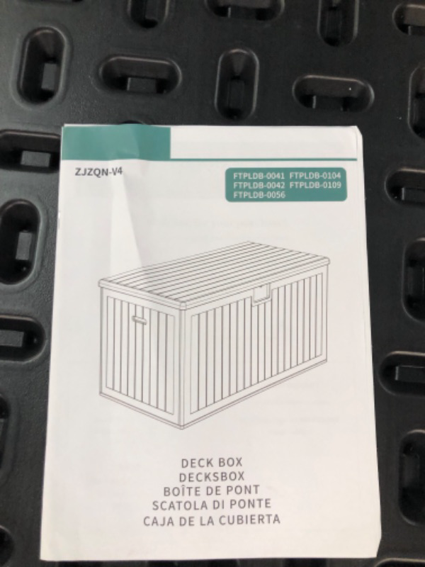 Photo 4 of **MISSING HARDWARE**DAMAGED PARTS*** 
YITAHOME XXL 230 Gallon Large Deck Box,Outdoor Storage for Patio Furniture Cushions,Garden Tools with Flexible Divider,Waterproof,Lockable (Black)
