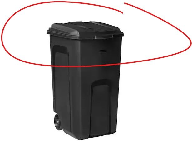 Photo 1 of **LID ONLY**(REPLACEMENT LID)
Roughneck 45 Gal. Black Wheeled Vented Trash Can Replacement Lid
