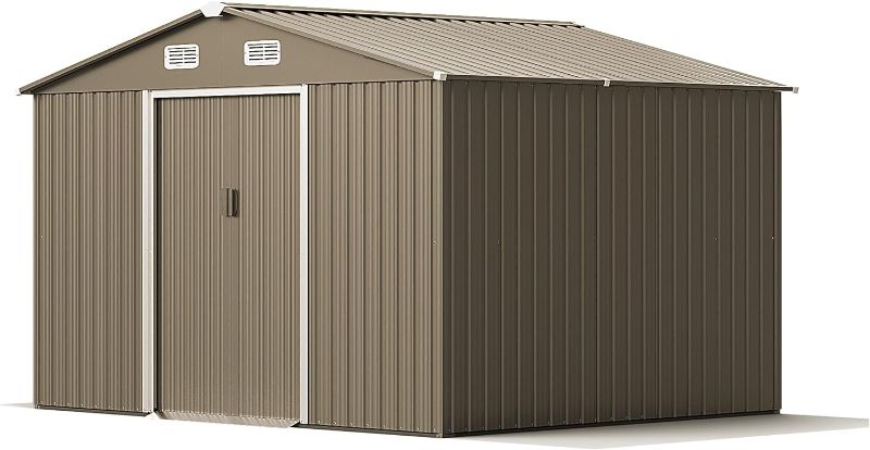 Photo 1 of ****BOX 2 of 1 ONLY ****** 10FT x 8FT Metal Storage Shed for Outdoor with Design of Lockable Slide Doors and Air Vent, Tiny House Utility and Tool Storage for Garden, Backyard, Patio Lawn