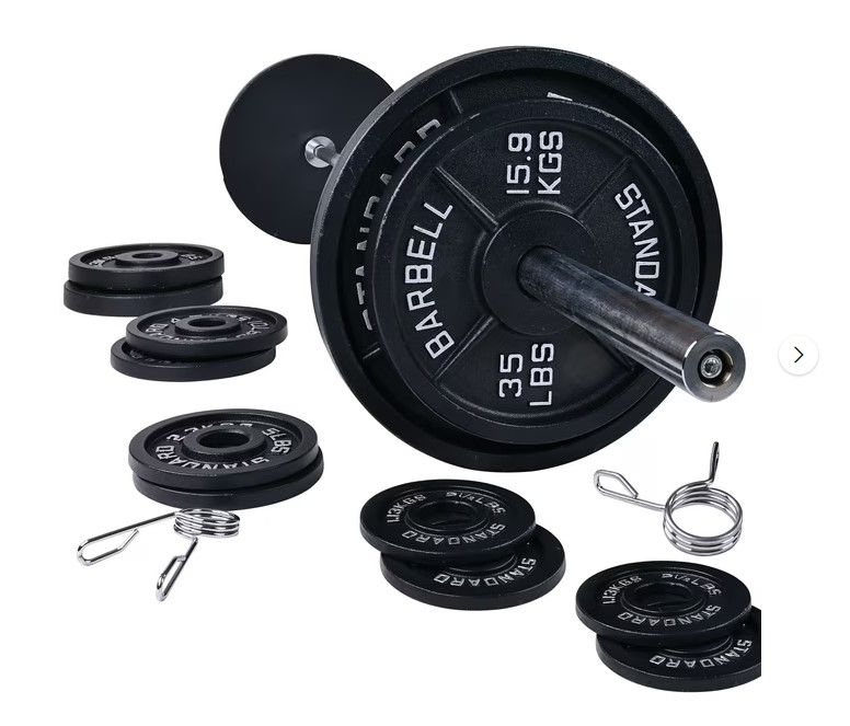 Photo 1 of **(TRAILER PICKUP ONLY)**
BalanceFrom Cast Iron Olympic Weight Including 7FT Olympic Barbell, 300-Pound Set, Multiple Packages
