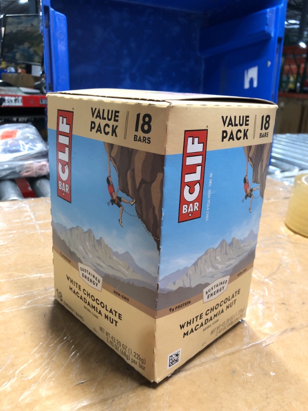 Photo 2 of **NON REFUNDABLE FOOD ITEM**(BB: Dec 29,2024)
Clif Bar - White Chocolate Macadamia Nut Flavor - Made with Organic Oats - 9g Protein - Non-GMO - Plant Based - Energy Bars - 2.4 oz. (18 Pack)