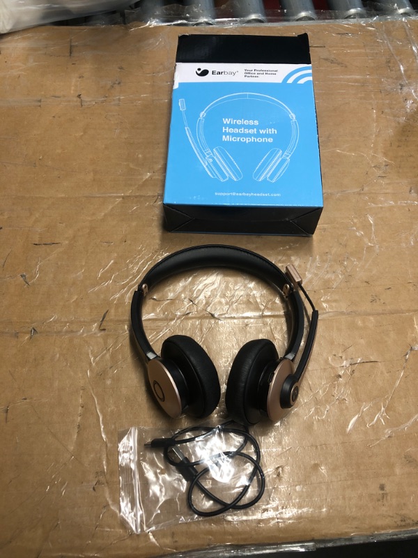 Photo 2 of ***READ NOTES***
Earbay Bluetooth Headset with Microphone, Wireless Headset with Noise Cancelling Mic, On Ear Headphone with USB Dongle & Mute Button, 26hrs Talk time for PC/Office/Zoom/Skype Rose Gold