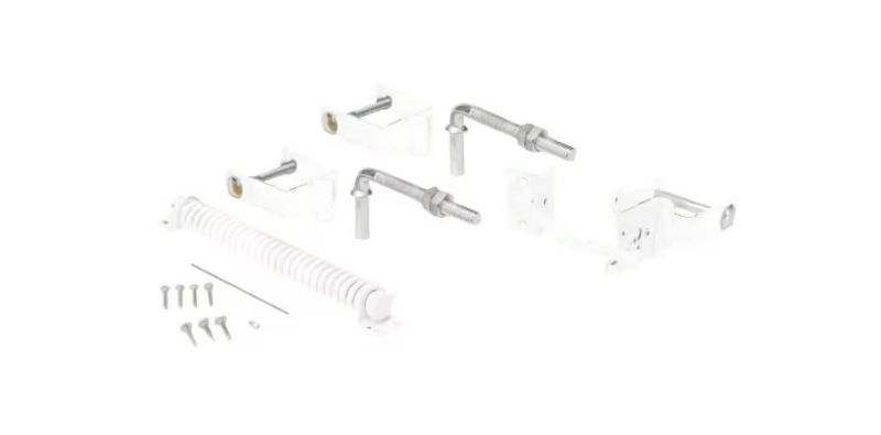 Photo 1 of (READ FULL POST) White Steel Deluxe Fence Gate Hardware Kit
