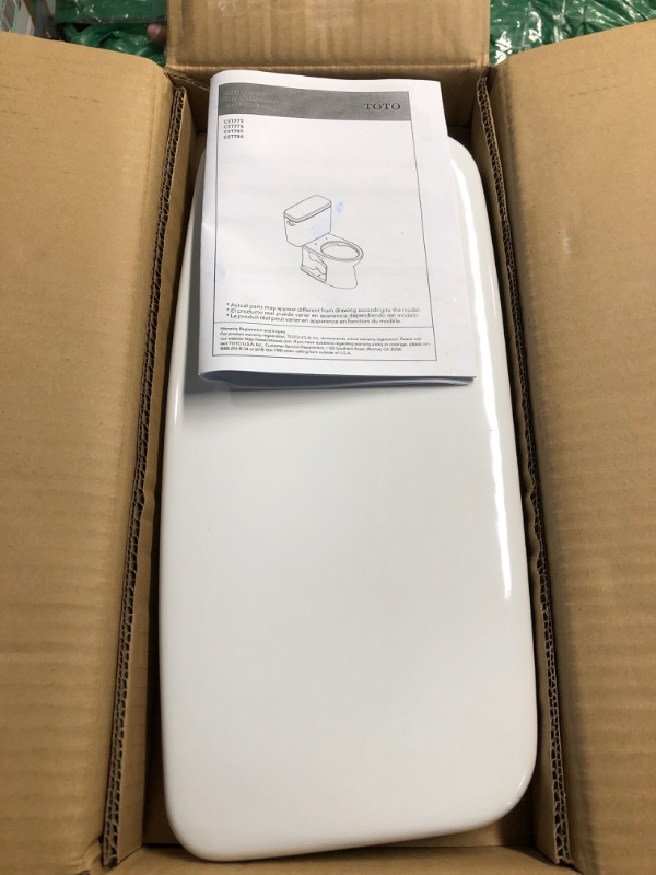 Photo 4 of  (BOX 2 OF 2) TOTO Drake 1.28 GPF Toilet Tank with WASHLET+ Auto Flush Compatibility, Cotton White - ST776EA#01