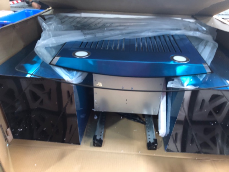 Photo 4 of ***STOCK PHOTO REFERENCE ONLY*** 30 inch Island Range Hood Stainless Steel 700 CFM Push Button Control Kitchen Exhaust Ventilation Fan with 5-layer Mesh Filters, Large Airflow Capacity Ceiling Mount Vent Hood Stainless-steel 30 inch