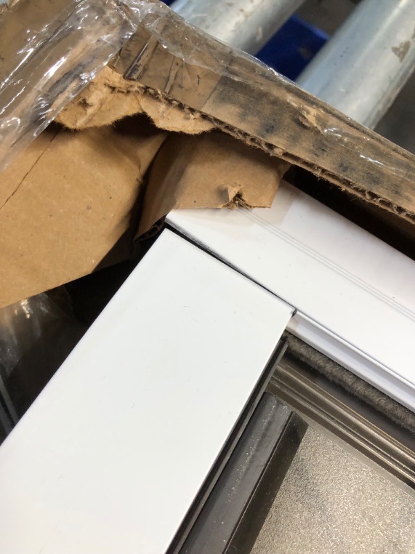 Photo 5 of ***USED - DENTED AND WARPED - SEE PICTURES - LIKELY MISSING PARTS***
PetSafe 1-Piece Sliding Glass Pet Door for Dogs & Cats- Adjustable Height 75 7/8" to 81"-Medium, White, No-Cut DIY Install Aluminum Patio Panel Insert, Great for Renters or Seasonal Inst