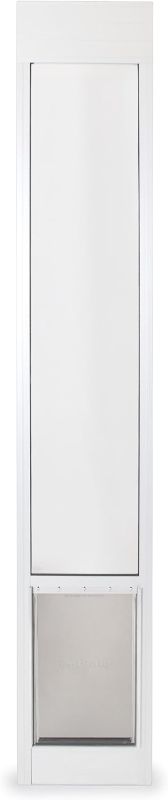 Photo 1 of **DENTED**
PetSafe 1-Piece Sliding Glass Pet Door for Dogs and Cats - Adjustable Height 75 7/8" to 81"- Large, White