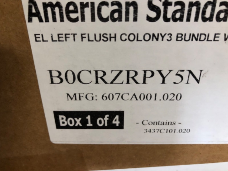 Photo 4 of ***PARTIAL SET - BOX 1 OF 4 - TOILET BOWL ONLY - SEE PICTURES***
American Standard 607CA001.020 Colony 3 Two-Piece Toilet with Slow-Close Seat and Wax Ring, Elongated Front