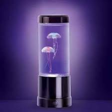 Photo 1 of  9 in. Black Indoor Jellyfish Table Lamp with RGB LED