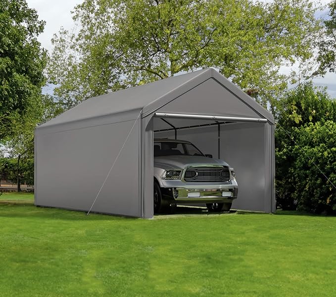 Photo 1 of ****STOCK PHOTO FOR REFERNECE ONLY****
Outdoor Carport 10x20ft Heavy Duty Canopy Storage Shed,Portable Garage Party Tent,Portable Garage with Removable Sidewalls & Doors All-Season Tarp for Car,Truck,Party Grey
