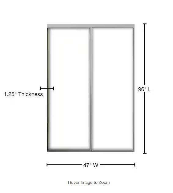 Photo 4 of (READ FULL POST) 47 in. x 96 in. Aspen White Gloss Painted Steel Frame Prefinished White Hardboard Interior Sliding Closet Door

