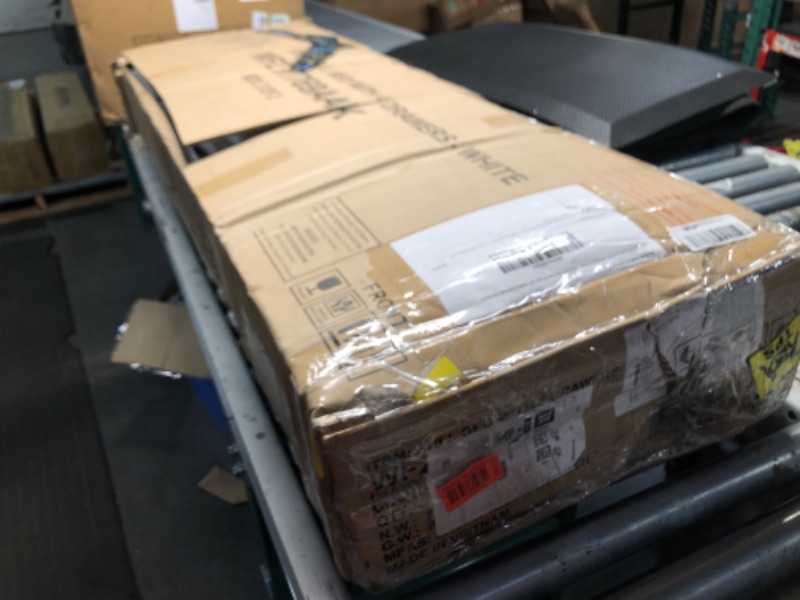 Photo 1 of **PARTS ONLY NON REFUNDABLE**READ NOTES**BOX 2 OF 2**
Merax Full Size Platform Bed with Drawers and Storage Headboard, Wood Bed Frame with Wooden Slat Support, No Box Spring Needed, White 