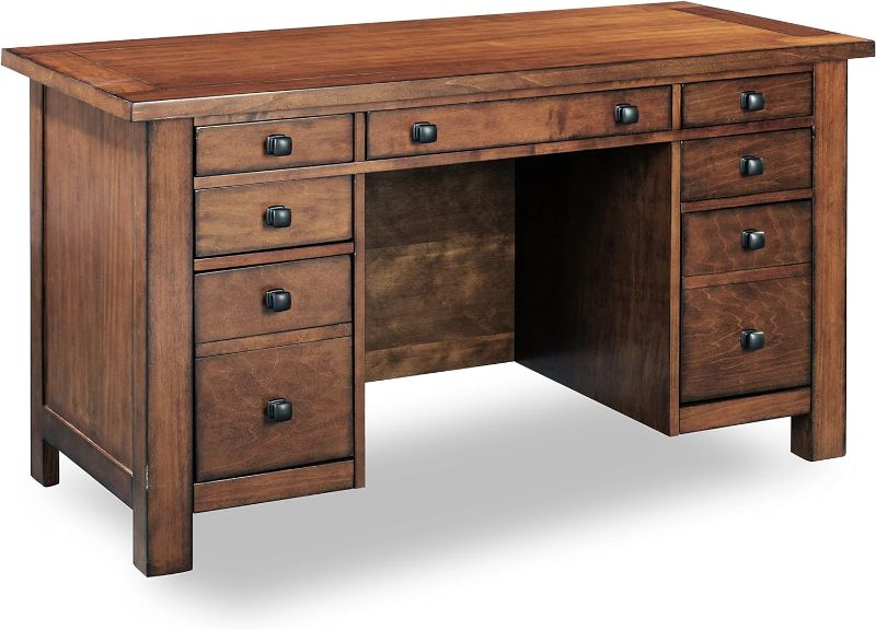 Photo 1 of **BOX 1/2 // PARTIAL SET**
Tahoe Aged Maple Executive Pedestal Desk by Home Styles, 5412-18
