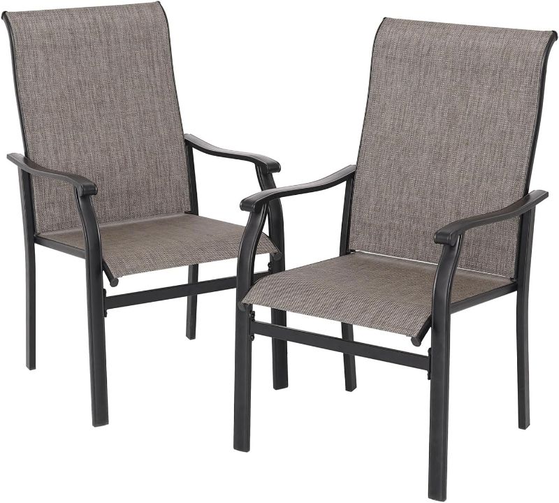 Photo 1 of (READ FULL POST) Patio Chair Set of 2,Outdoor Textilene Dining Chairs All Weather Light - Weight for Lawn Garden Backyard Deck,Grey