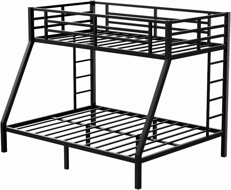 Photo 1 of ****PARTIAL SET. MISSING HARDWARE***
Bunk Bed with 2 Side Ladders and Guardrail Space-Saving Metal Twin Bed without Box Spring Twin XL Over Queen Metal Bunk Bed for Adults Bedroom,Black,Twin