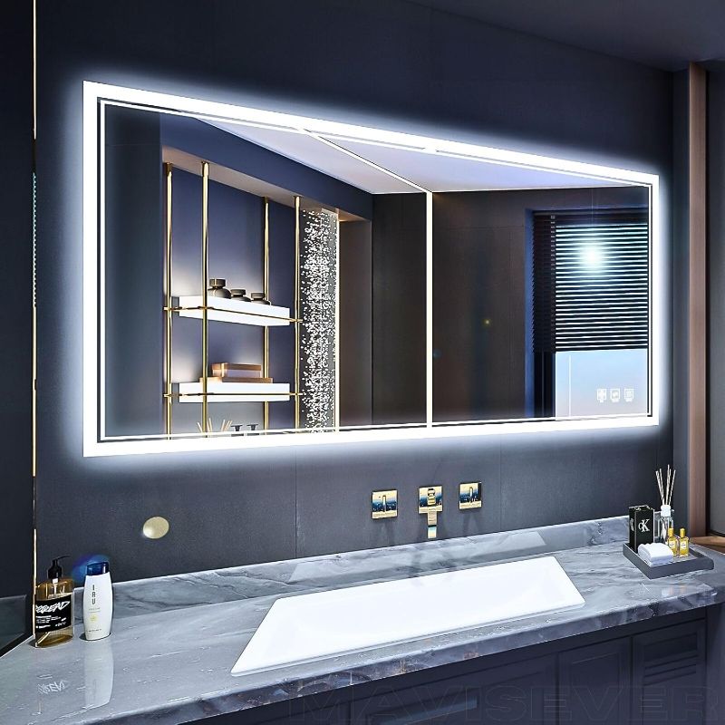 Photo 1 of ***STOCK HOTO FOR REFERENCE ONLY***
LED Bathroom Mirror 48"x 24", Backlit Bathroom Mirror with Lights, Dimmable, Anti-Fog, Lighted Vanity Mirror (Horizontal/Vertical)