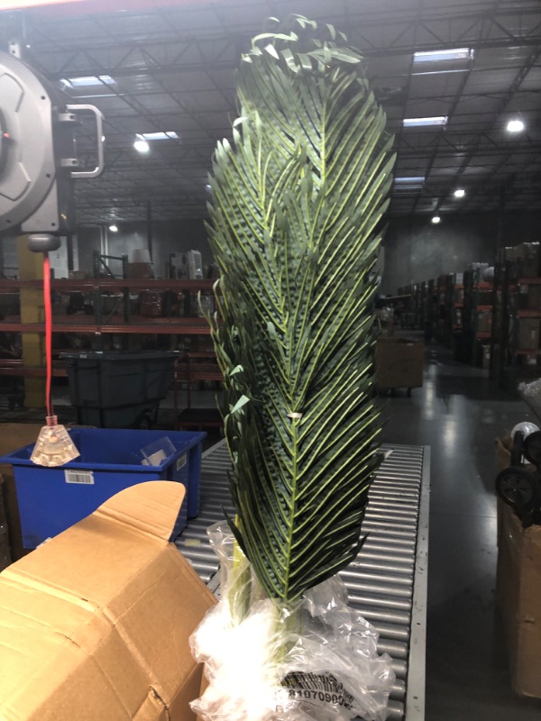 Photo 3 of ***STOCK PHOTO FOR REFERENCE ONLY***
 Artificial Golden Cane Palm Tree, Fake Palm Tree with Three Realistic Trunks. 48" Tall with Black Nursery Planter