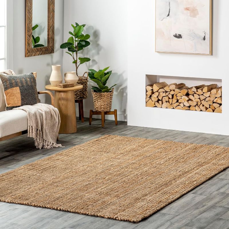 Photo 1 of ***6'x9' ESTIMATED SIZE***
nuLOOM Ashli Solid Farmhouse Jute Area Rug, estimated to be 6'x9', Natural