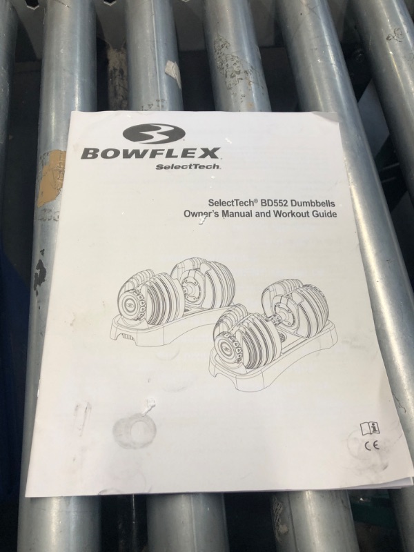 Photo 2 of ***MINOR DENTS OR SCRATCHES.  SEE PHOTOS***
Bowflex SelectTech 552 Adjustable Dumbbells.  Each dumbbell adjust from 5 to 52.5 lb. in 2.5 lb. increments. No more picking up 15 different dumbbells to give you the results you want.