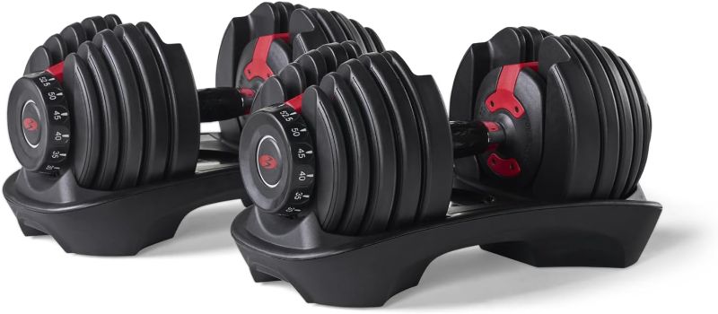 Photo 1 of ***MINOR DENTS OR SCRATCHES.  SEE PHOTOS***
Bowflex SelectTech 552 Adjustable Dumbbells.  Each dumbbell adjust from 5 to 52.5 lb. in 2.5 lb. increments. No more picking up 15 different dumbbells to give you the results you want.