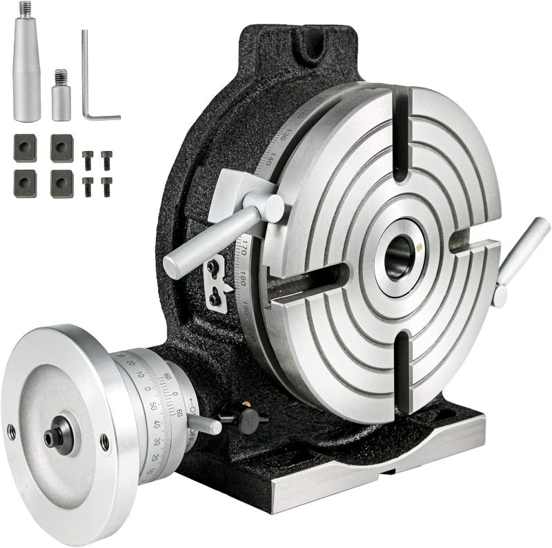 Photo 1 of **MAY BE MISSING PARTS**
HHIP 3906-2318 8" Rotary Table Tailstock Dividing Plates Lathe Chuck & Clamping Kit
