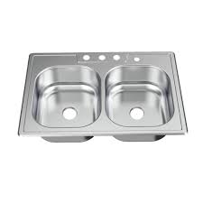 Photo 1 of ***USED - LIKELY MISSING PARTS - UNABLE TO VERIFY FUNCTIONALITY***
Glacier Bay 33 in. Drop-In 50/50 Double Bowl 20 Gauge Stainless Steel Kitchen Sink