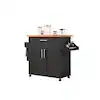 Photo 1 of 
HODEDAH
Black-Beech Kitchen Island with Spice Rack and Towel Holder