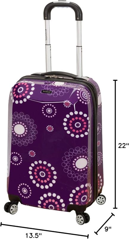 Photo 6 of (READ FULL POST) Rockland Vision Hardside Spinner Wheel Luggage, Purple Pearl, Carry-On 20-Inch