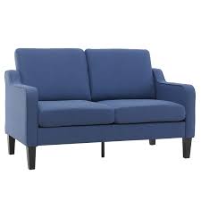 Photo 1 of ***USED - DIRTY - COVERED IN DOG HAIR - LIKELY MISSING PARTS - UNABLE TO VERIFY FUNCTIONALITY***
VINGLI Loveseat 53" Small Couch Loveseat Sofas for Living Room Mid Century Modern Sofa Couch Navy Blue Love Seat Couches with Scooped Arms for Small Spaces, B