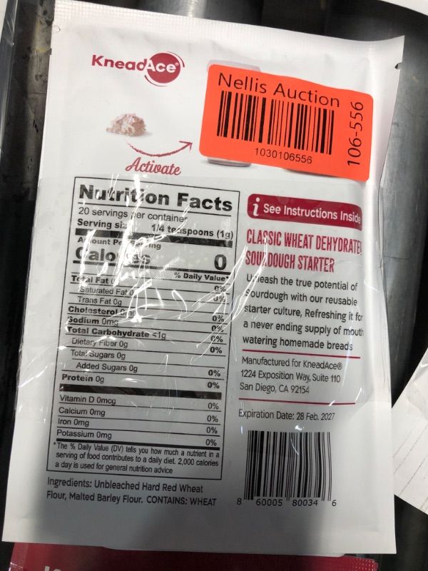 Photo 1 of ***BUNDLE OF TWO (EXP: 02/28/27 )NONREFUNDABLE***KneadAce Sourdough Starter Culture, Fast Activation Sour dough Starter, Your Cornerstone of Perfect Sourdough Bread Baking.