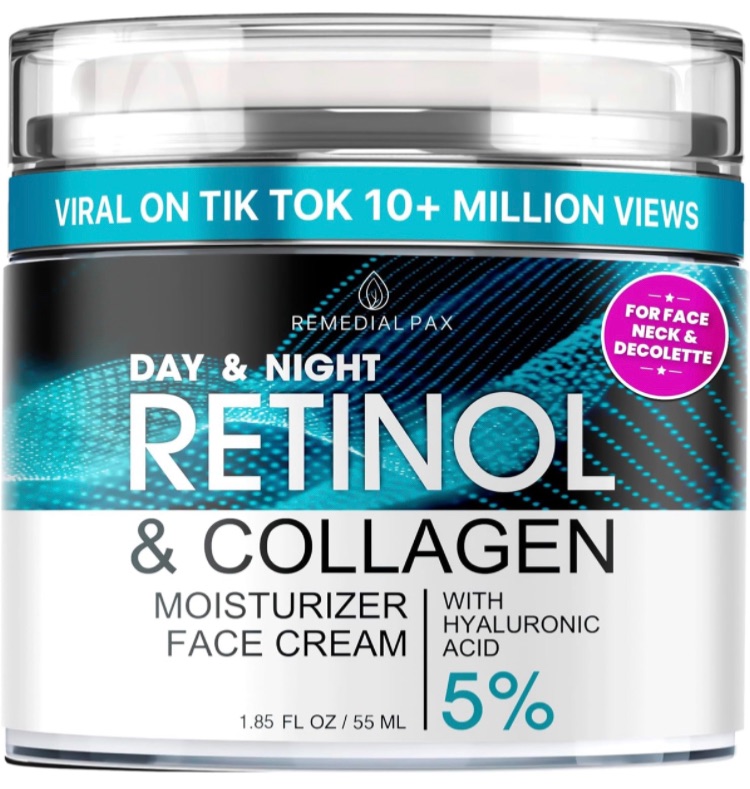 Photo 1 of ***FACTORY SEALED*** REMEDIAL PAX Retinol & Collagen Moisturizer Face Cream - Day & Night Anti-Aging Skin Care with Hyaluronic Acid 5% 1.85 Fl Oz