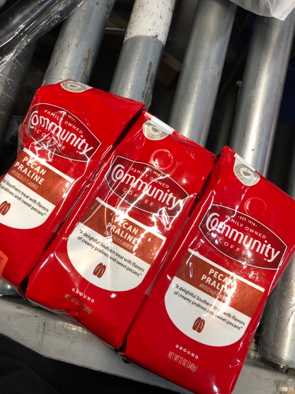Photo 1 of ***(EXP:09/30/24 )NONREFUNDABLE***Community Coffee Pecan Praline Flavored 12 Ounces, Medium Roast Ground Coffee, 12 Ounce Bag (Pack of 3) Pecan Praline 12 Ounce (Pack of 3)