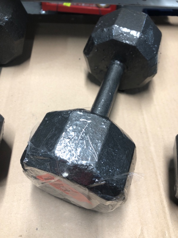 Photo 2 of ***STOCK PHOTO REFERENCE ONLY***CAP Barbell Coated Dumbbell Weight | Multiple Options Chrome Handle 15 lb