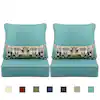 Photo 1 of 
Aoodor
24 in. x 24 in. Outdoor Deep Seating Lounge Chair Cushion in Turquoise (Set of 6) (2 Back 2 Seater 2 Pillow)
