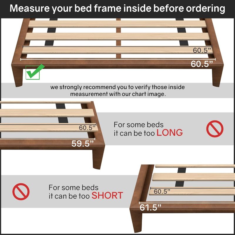 Photo 6 of (READ FULL POST) Mayton 0.75-Inch Standard Mattress Support Wooden Bunkie Board/Slats