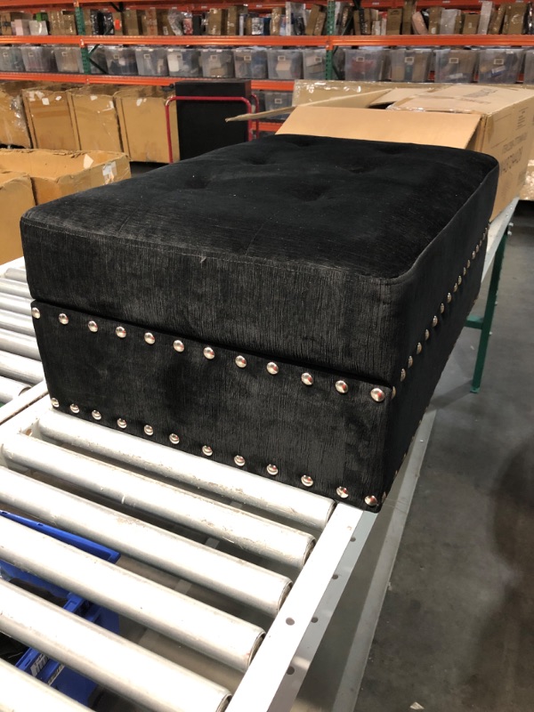 Photo 2 of *****STOCK IMAGE FOR SAMPLE*****
Ottoman for Modular Sectional, Black Velvet Footrest Stool Upholstered Step Stool Ottoman Bench Sofa Stool for Living Room, Bedroom, Entryway 33 x 23 x 14 Inches, without feet.