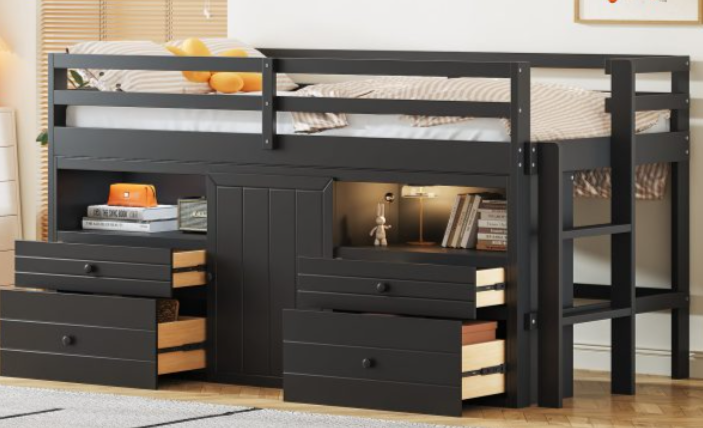 Photo 1 of ***2 BOX SET***
Twin Size Loft Bed With 4 Drawers, Underneath Cabinet