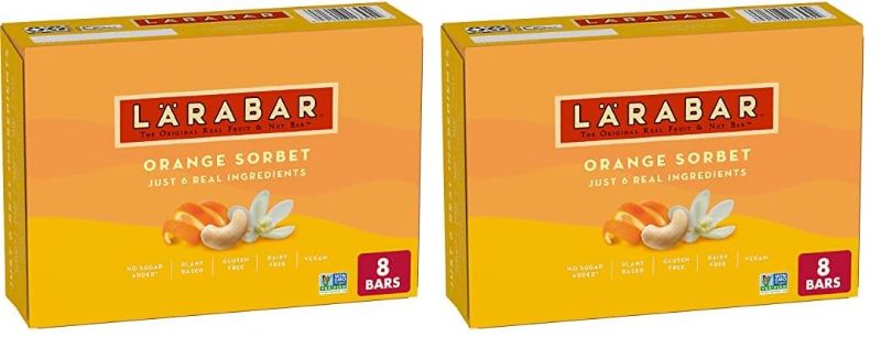 Photo 1 of ***(EXP: 09/08/24)NONREFUNDABLE***
LÄRABAR Orange Sorbet Bars, Gluten Free Vegan, 8 ct (Pack of 2) Orange Sortbet 8 Count (Pack of 2)